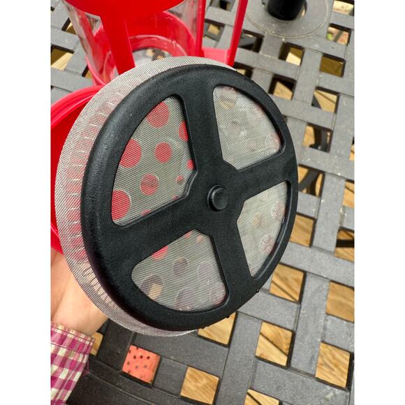 Glass & Red Plastic French Coffee Press in UNUSED CONDITION 24+ Ounces - Picture 3 of 4